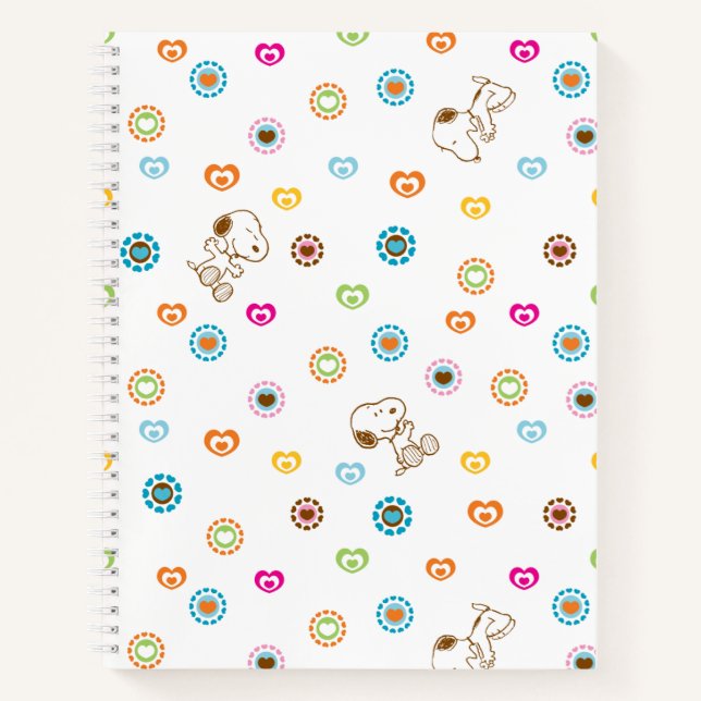 Snoopy Colourful Hearts Pattern Notebook (Front)