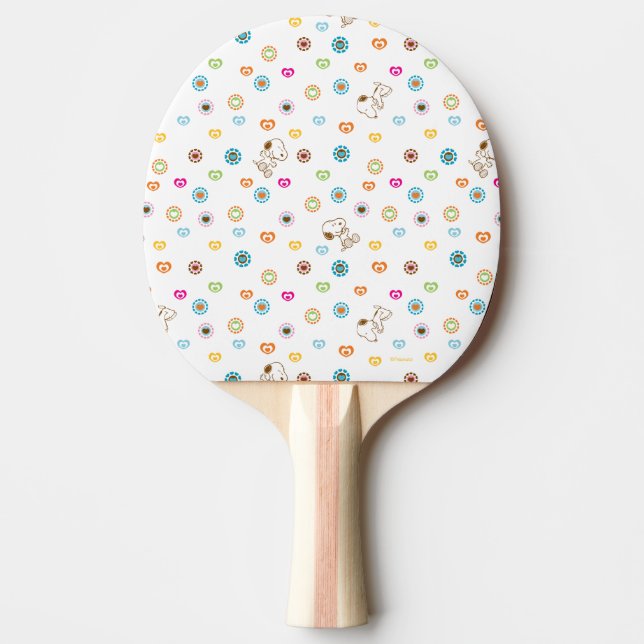 Snoopy Colourful Hearts Pattern Ping Pong Paddle (Front)