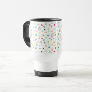 Snoopy Colourful Hearts Pattern Travel Mug