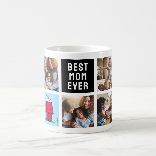 Snoopy Doghouse | Best Mom - Photo Collage Coffee Mug (Center)
