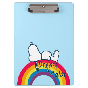Snoopy   Dream in Colour Rainbow Clipboard
