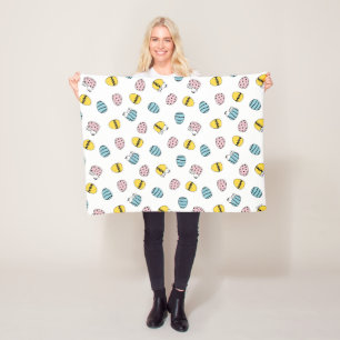 Snoopy Easter Egg Pattern Fleece Blanket