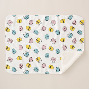 Snoopy Easter Egg Pattern Sherpa Blanket