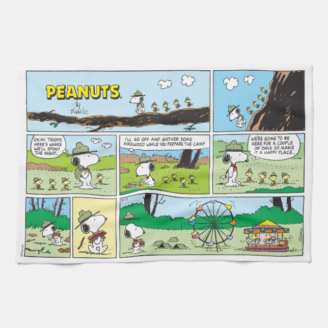 Snoopy & Friends | Go Camping Kitchen Towel (Horizontal)