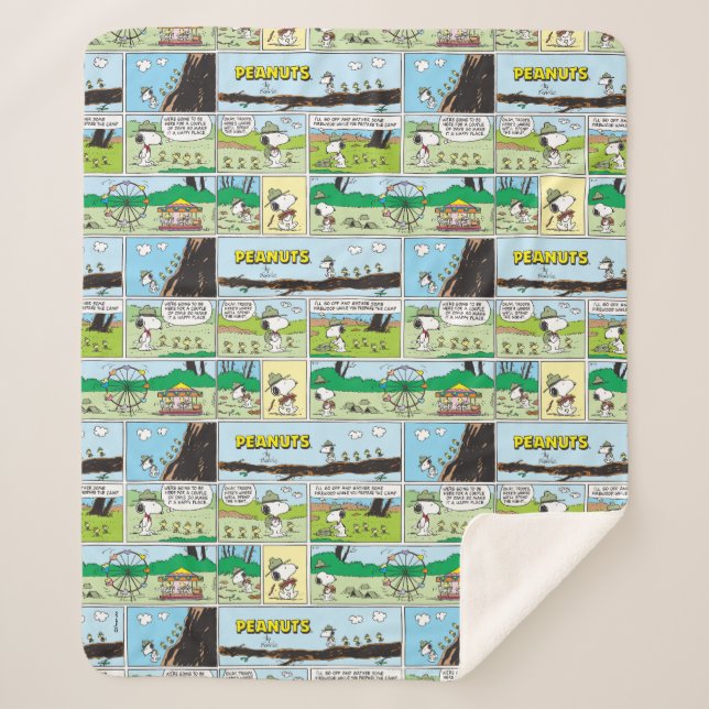 Snoopy & Friends | Go Camping Sherpa Blanket (Front)