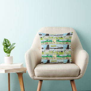 Snoopy & Friends   Go Camping Throw Pillow