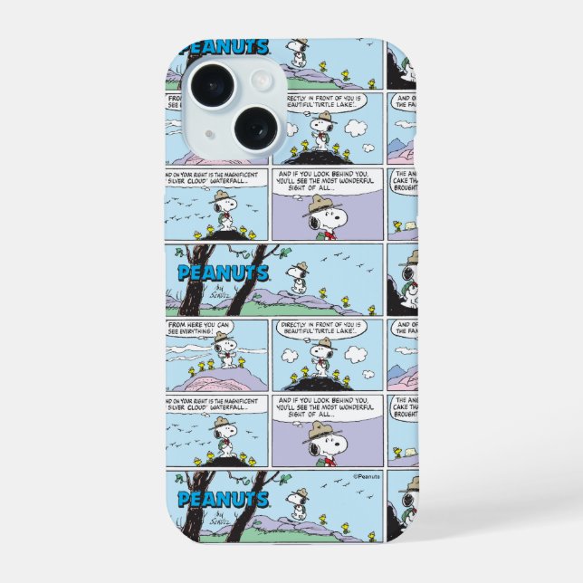 Snoopy & Friends | Go Hiking iPhone 15 Case (Back)