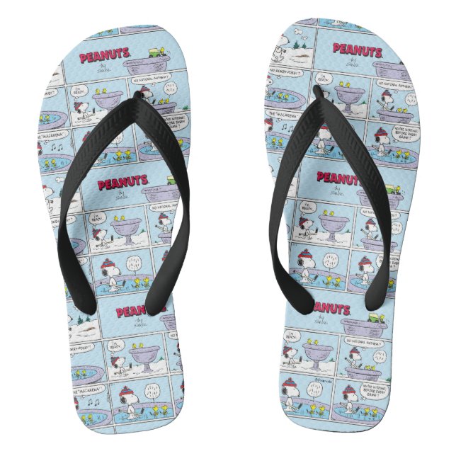 Snoopy & Friends Hockey Game Flip Flops (Footbed)
