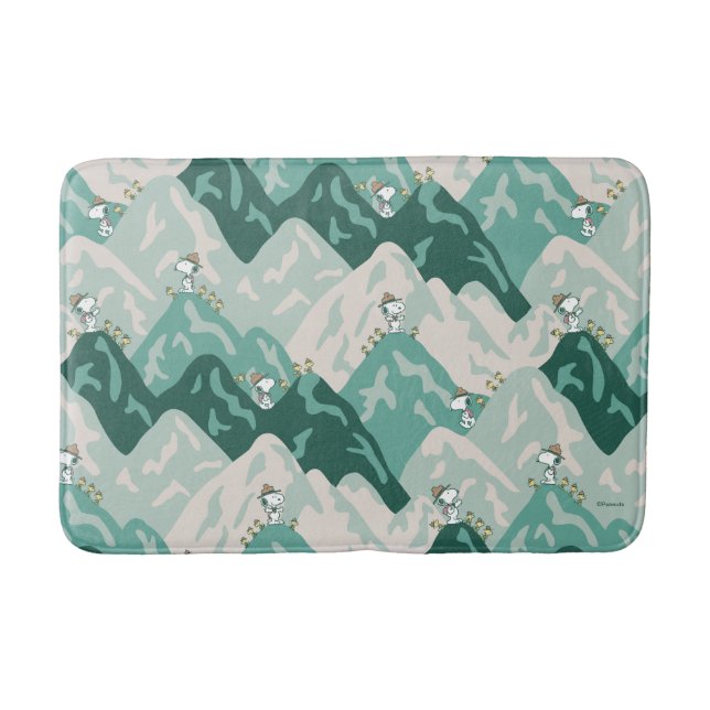 Snoopy Great Outdoors Pattern Bath Mat (Front)