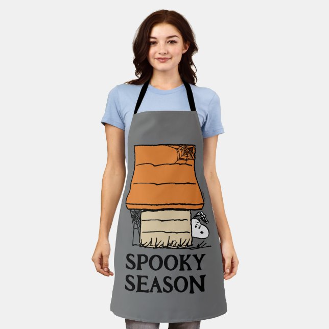 Snoopy Halloween Spider Web Doghouse Apron (Worn)