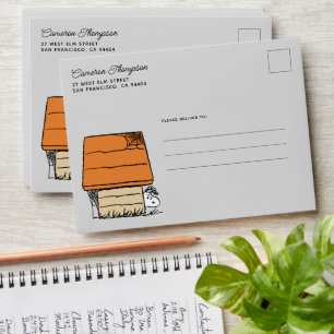 Snoopy Halloween Spider Web Doghouse Envelope