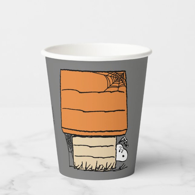 Snoopy Halloween Spider Web Doghouse Paper Cups (Front)