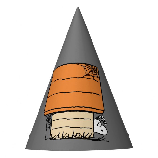 Snoopy Halloween Spider Web Doghouse Party Hat (Front)