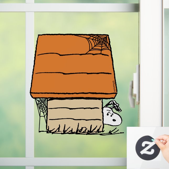 Snoopy Halloween Spider Web Doghouse Window Cling (Home)