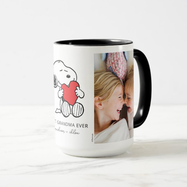 Snoopy Heart | Best Grandma Ever - Photo Mug (Front Right)