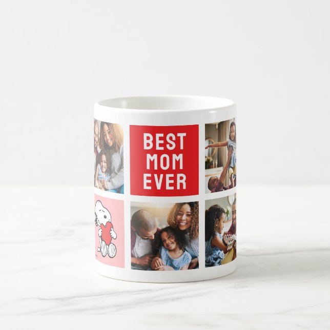 Snoopy Heart | Mom Photo Collage Coffee Mug (Center)