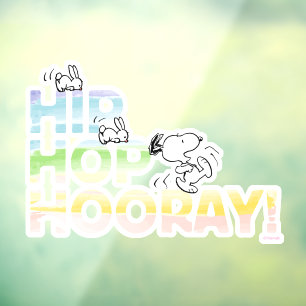 Snoopy Hip Hop Hooray Easter Window Cling
