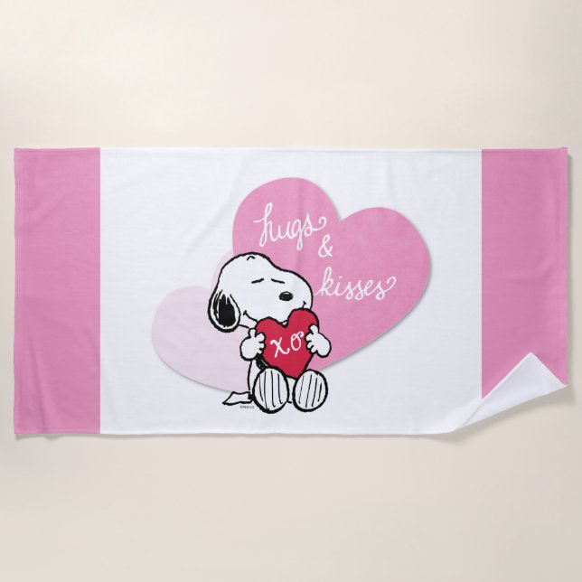 Snoopy Hugs & Kisses Beach Towel (Front)