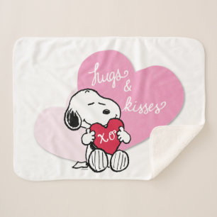 Snoopy Hugs & Kisses Sherpa Blanket