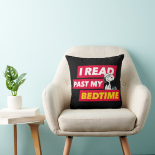 Snoopy "I Read Past My Bedtime" Throw Pillow