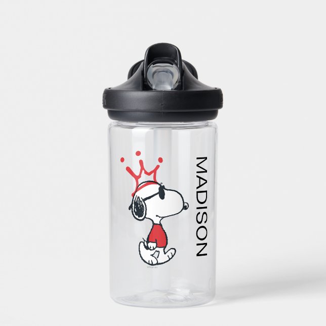 Snoopy - Joe Cool Crown | Add Your Name Water Bottle (Front)