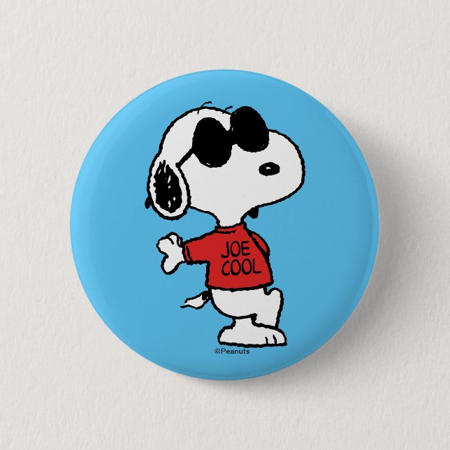 Snoopy "Joe Cool" Standing 2 Inch Round Button (Front)