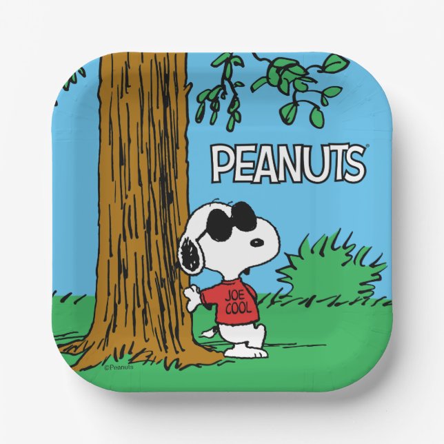 Snoopy "Joe Cool" Standing Paper Plate (Front)