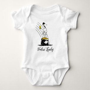 Snoopy Jumping into Pot of Gold Baby Bodysuit