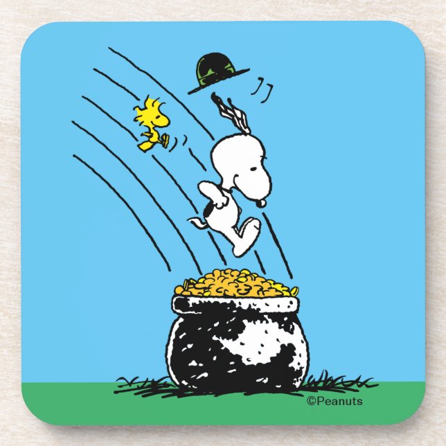 Snoopy Jumping into Pot of Gold Coaster (Front)