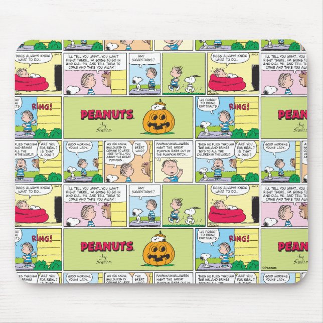 Snoopy & Linus | The Great Pumpkin News Mouse Pad (Front)