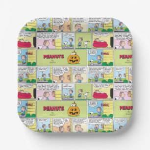 Snoopy & Linus   The Great Pumpkin News Paper Plate