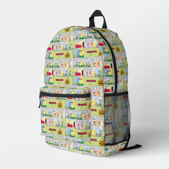 Snoopy & Linus | The Great Pumpkin News Printed Backpack (Back Corner Right)