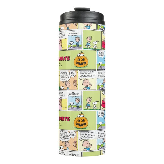 Snoopy & Linus | The Great Pumpkin News Thermal Tumbler (Front)
