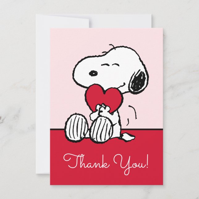 Snoopy | Little Sweetheart Baby Shower Thank You Card (Front)