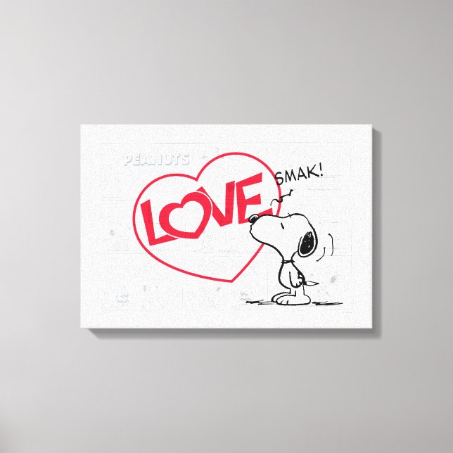 Snoopy "Love" Comic Strip Graphic Canvas Print (Front)