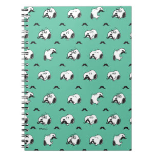 Snoopy Moustaches & Teal Pattern Notebook