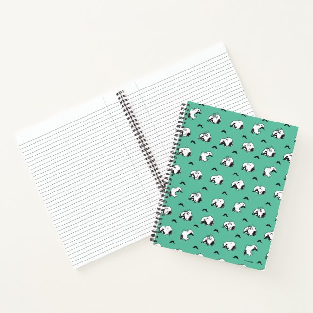 Snoopy Moustaches & Teal Pattern Notebook (Inside)