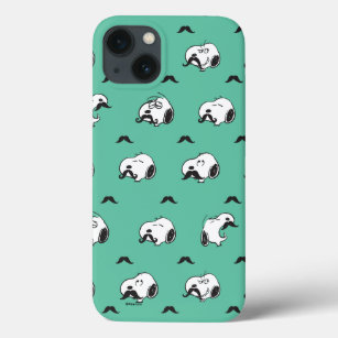 Snoopy Mustaches & Teal Pattern iPhone 13 Case