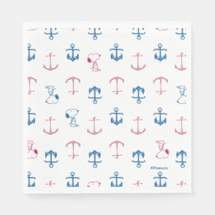 Snoopy Nautical Anchor Pattern Napkin