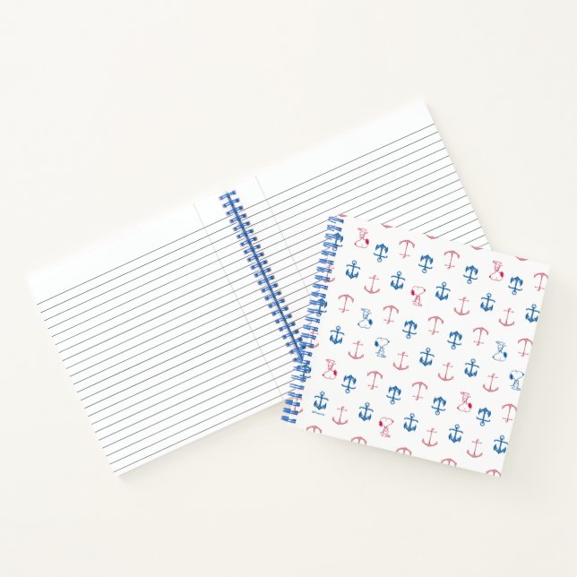 Snoopy Nautical Anchor Pattern Notebook (Inside)