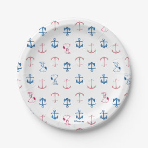 Snoopy Nautical Anchor Pattern Paper Plate