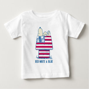 Snoopy on 4th of July Dog House Baby T-Shirt