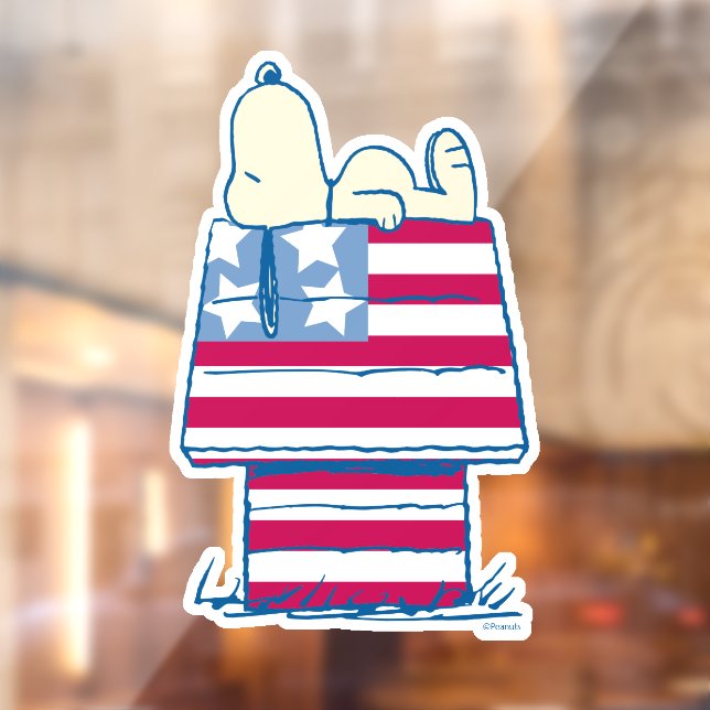 Snoopy on 4th of July Dog House Window Cling (Sheet 2)