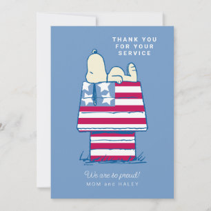 Snoopy Patriotic   Thank You Holiday Card