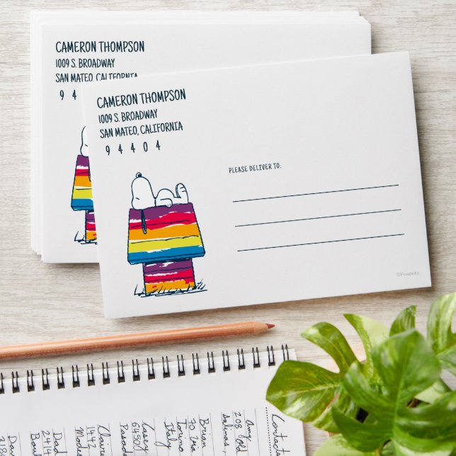 Snoopy | Rainbow Dog House Envelope (Stacked)