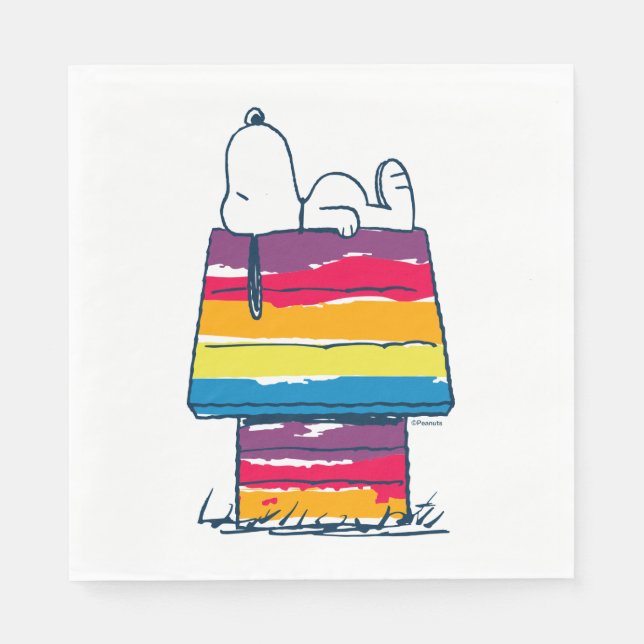 Snoopy | Rainbow Dog House Napkin (Front)