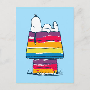 Snoopy   Rainbow Dog House Postcard