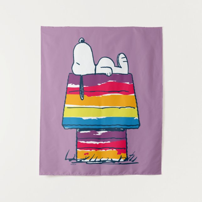 Snoopy | Rainbow Dog House Tapestry (Front)