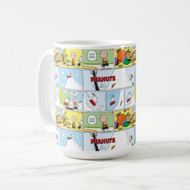 Snoopy Sled Riding Food Dish Coffee Mug (Front Left)