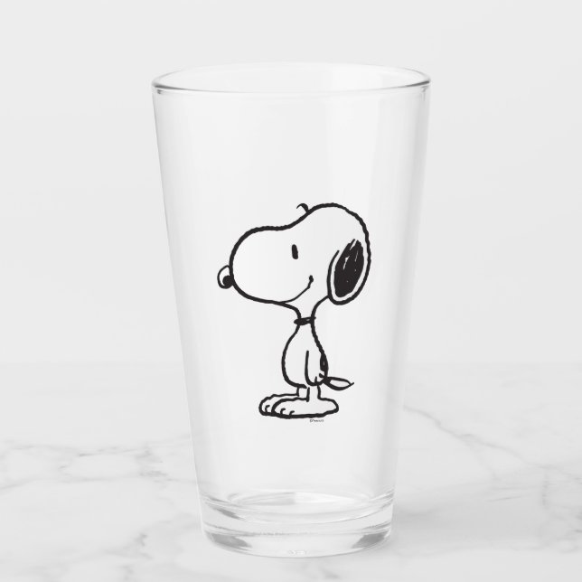Snoopy Smile Giggle Laugh Glass (Front)